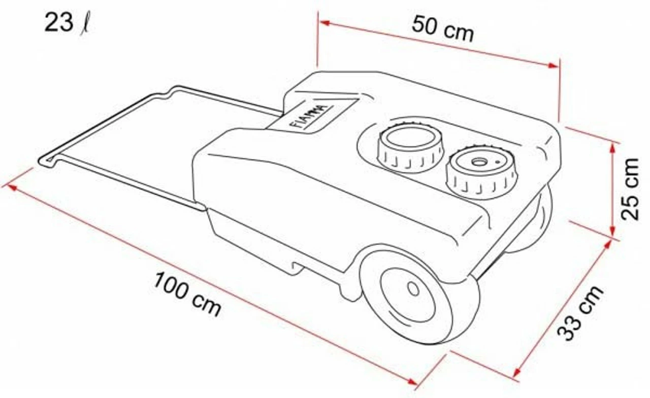 Fiamma 23L Motorhome Waste Water Roll Tank - Image 2