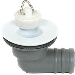 Crusader 3/4" / 20mm White Plastic Caravan Top Sink Waste Siphon (R/Angled)