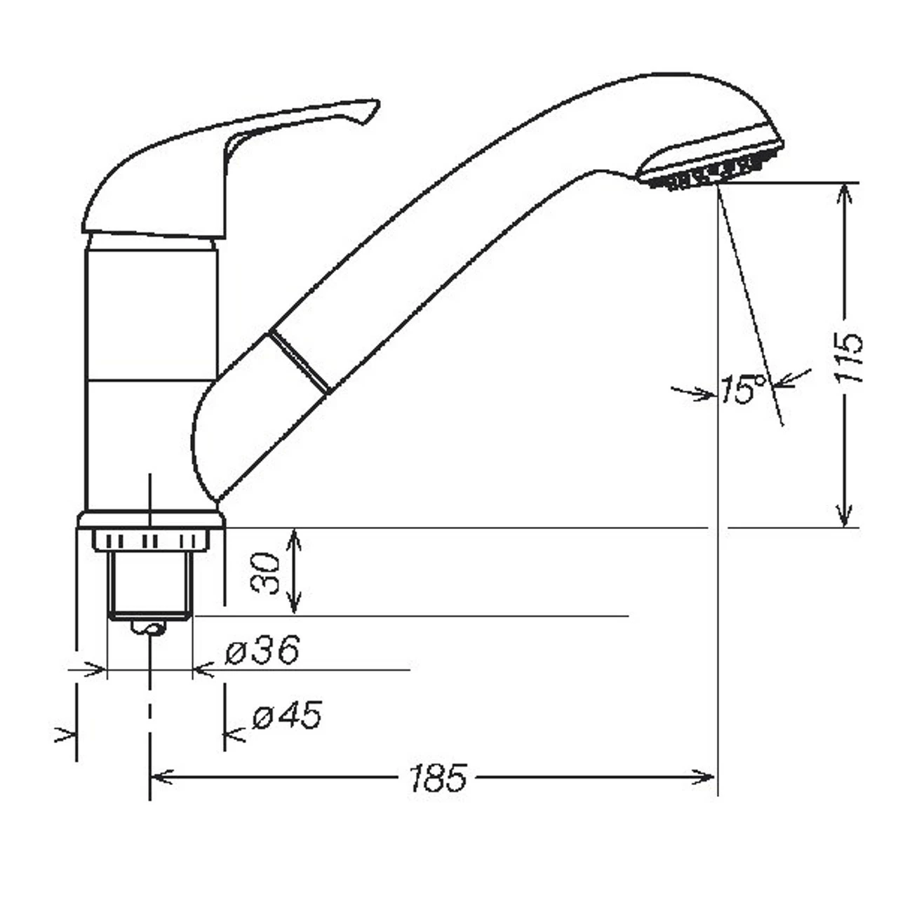 Reich Kama Shower Mixer Tap W/ Julia Showerhead - Chrome - Image 2