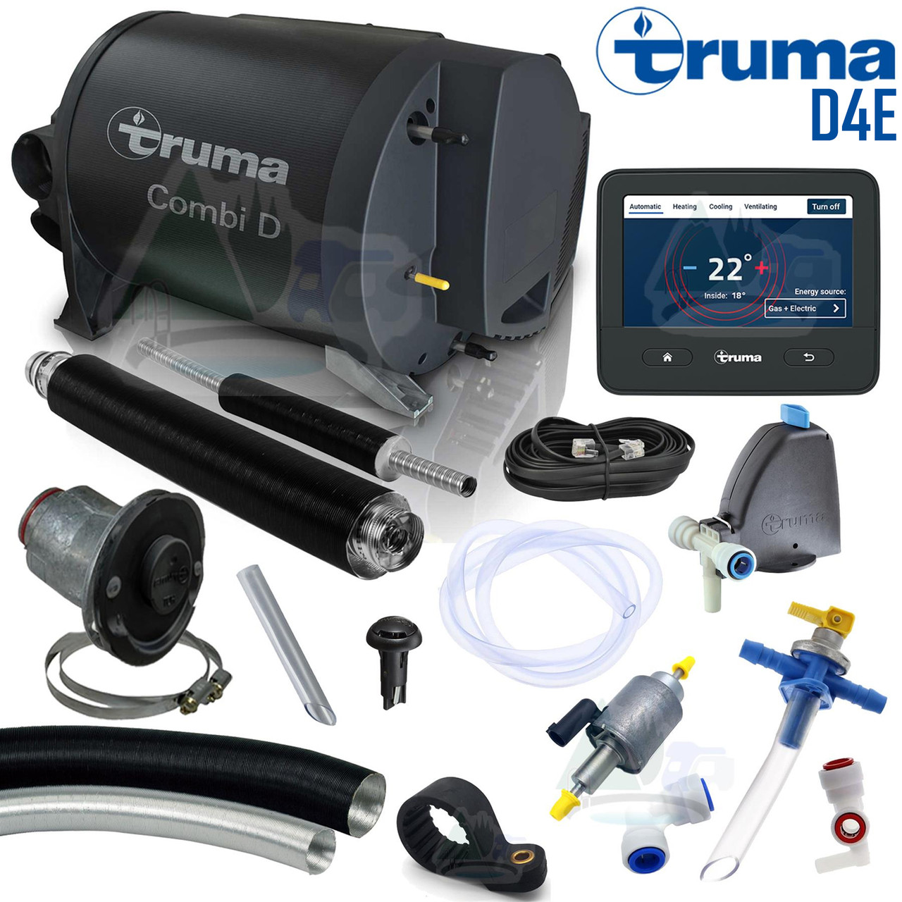 Truma Combi D4E Diesel Air and Water Heater Complete Kit Truma Combi D4E Diesel Air And Water Heater Complete Kit -victronenergy shop D4E Black 1 31222.1675676910