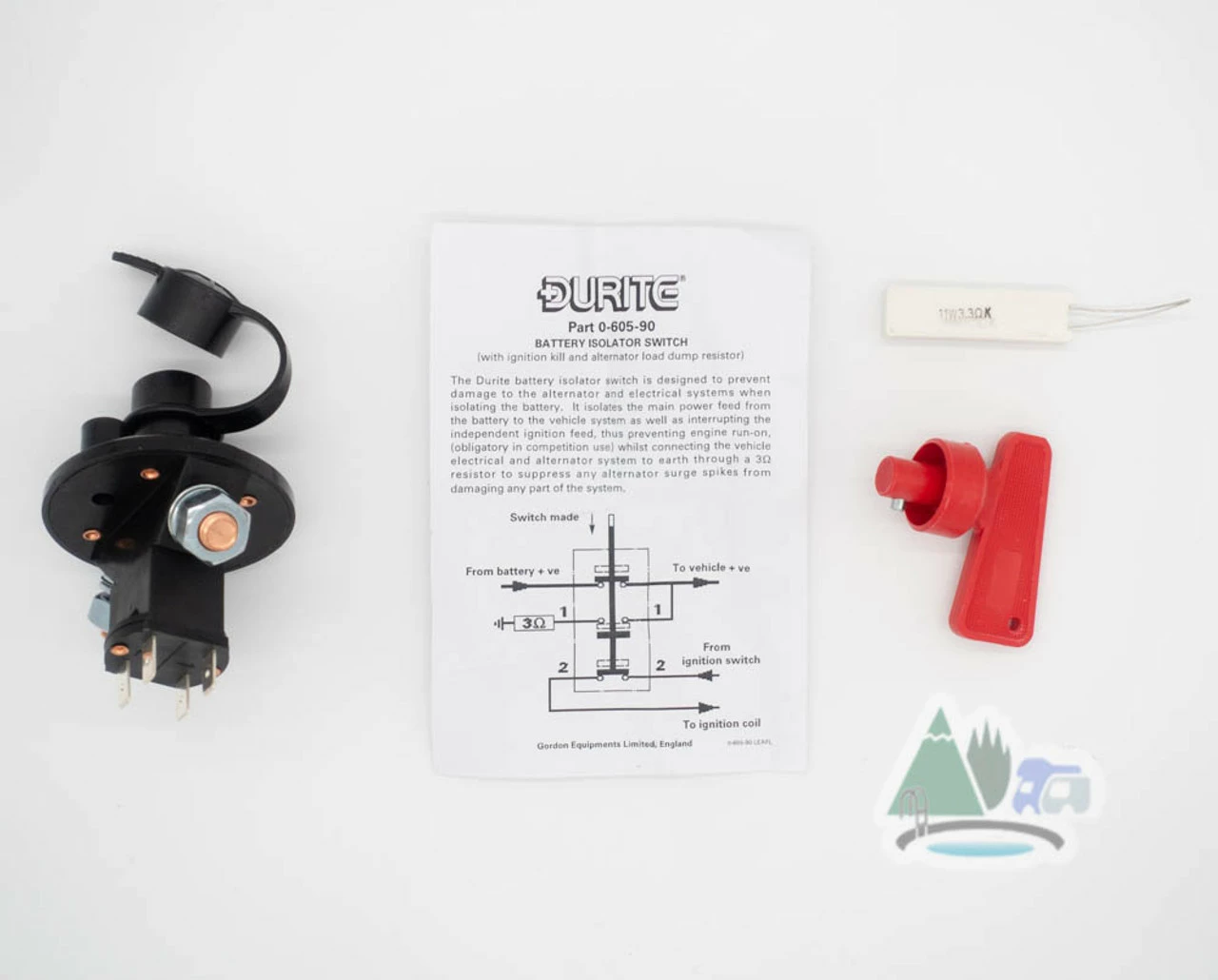 Durite Battery Isolator Switch With Key - 100A 12/24v - Image 3