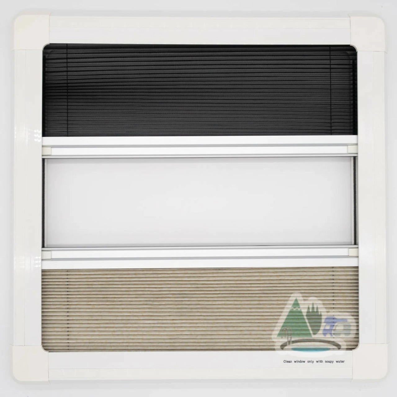 Adventurer Campervan Top Hinge Window With Blind And Fly Screen - Flush Acrylic Glass - Image 9