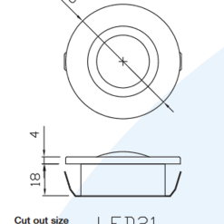 Lumo LED21 XL DownLite 2W Recessed Caravan Light -victronenergy shop LED21XL 66807.1495116809