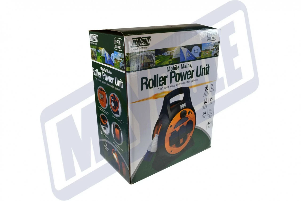 Maypole 15m Roller Mains Unit Camping Hook Up With LED Light - Image 6
