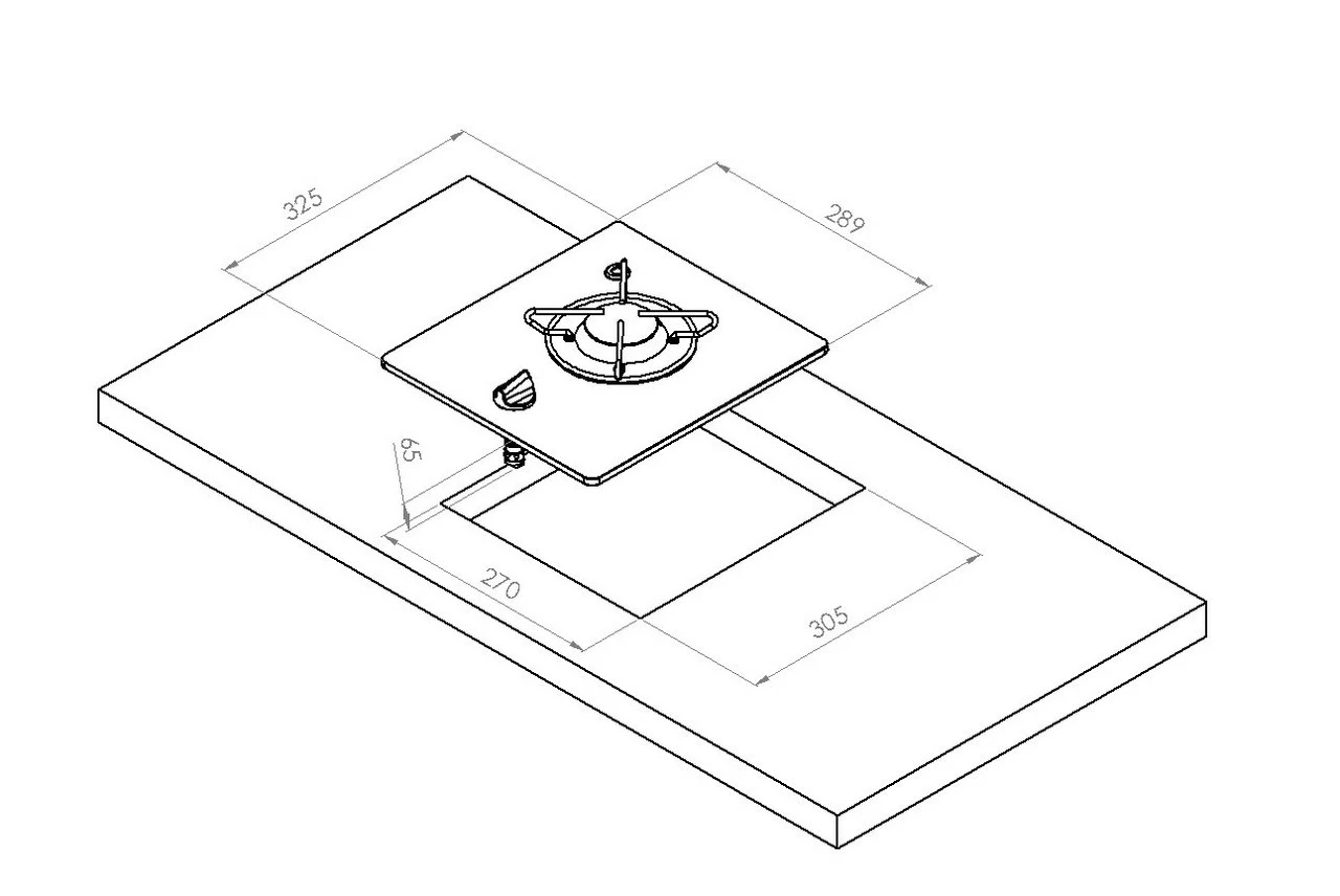 Navy Load Built In Glass Hob Single Burner NL.20000 - Image 3