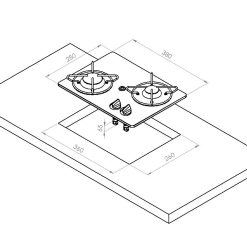 Navy Load Built In Glass Hob Double Burner NL.20001 -victronenergy shop NL.20001 D 87740.1676216882