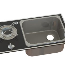 Navy Load Glass Built-In Single Burner Hob And Sink NL.20014