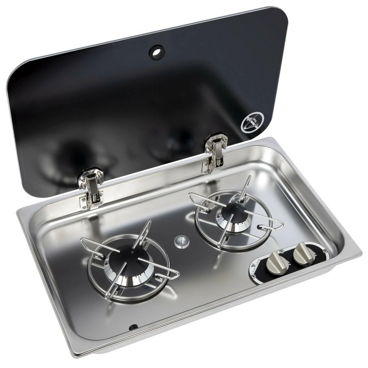 Navy Load Built In Stainless Steel Double Burner Hob With Glass Lid NL.21002