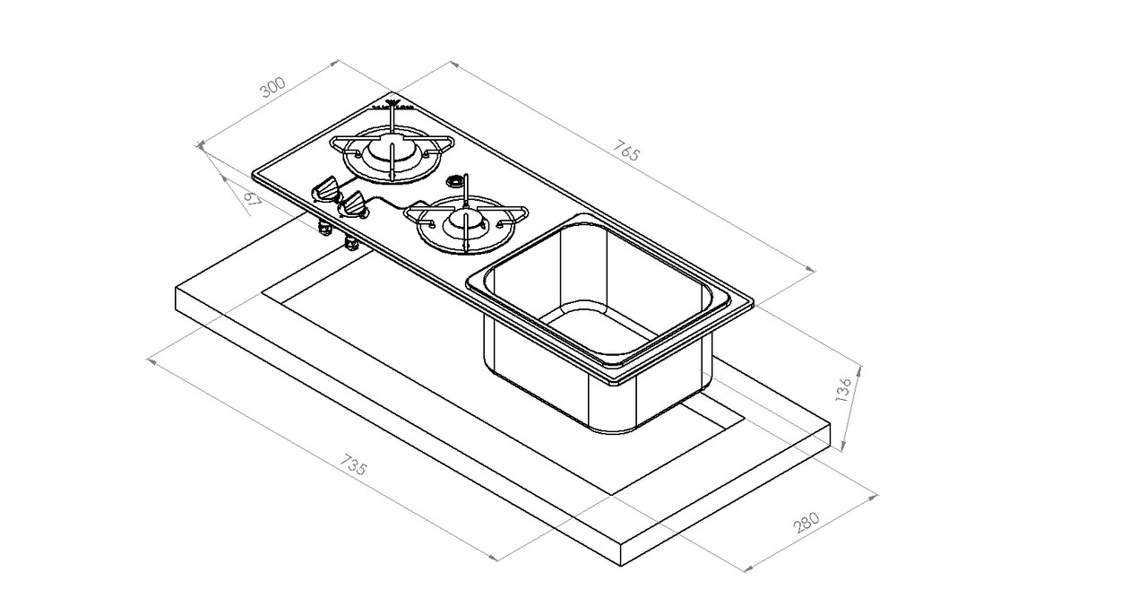 Navy Load Glass Built-In 2 Burners Hob with Stainless Steel Sink NL.20015 Navy Load Glass Built-In 2 Burners Hob With Stainless Steel Sink NL.20015 -victronenergy shop NL20015 INGOMBRI INCASSO 33402.1677428872