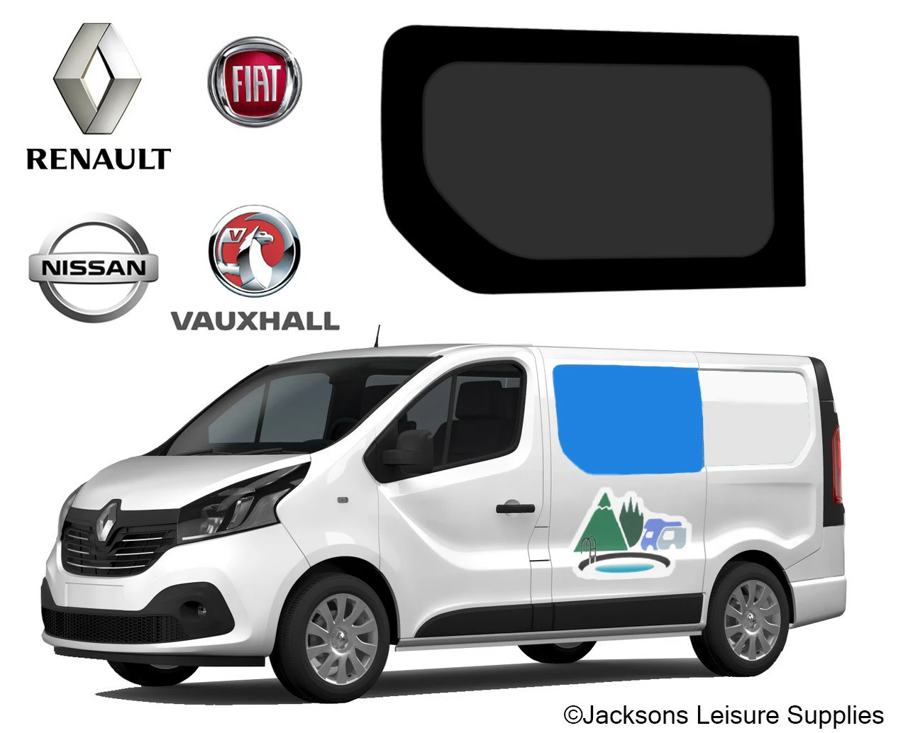 JLS Renault Trafic Vauxhall Vivaro Fixed Glass Campervan Window - UK Passenger Side - Image 2