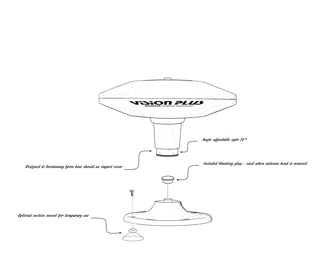 Vision Plus Status 350 Omni-Directional Antenna With VP2 TV Amplifier - Image 8