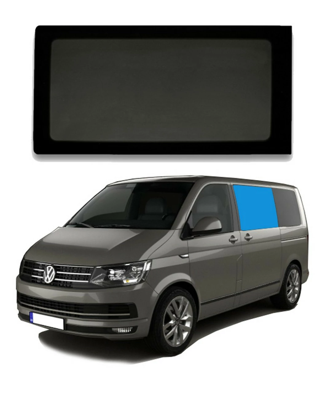 JLS VW T5 T6 Bonded Privacy Glass Fixed Window - Front Left Hand - Image 2