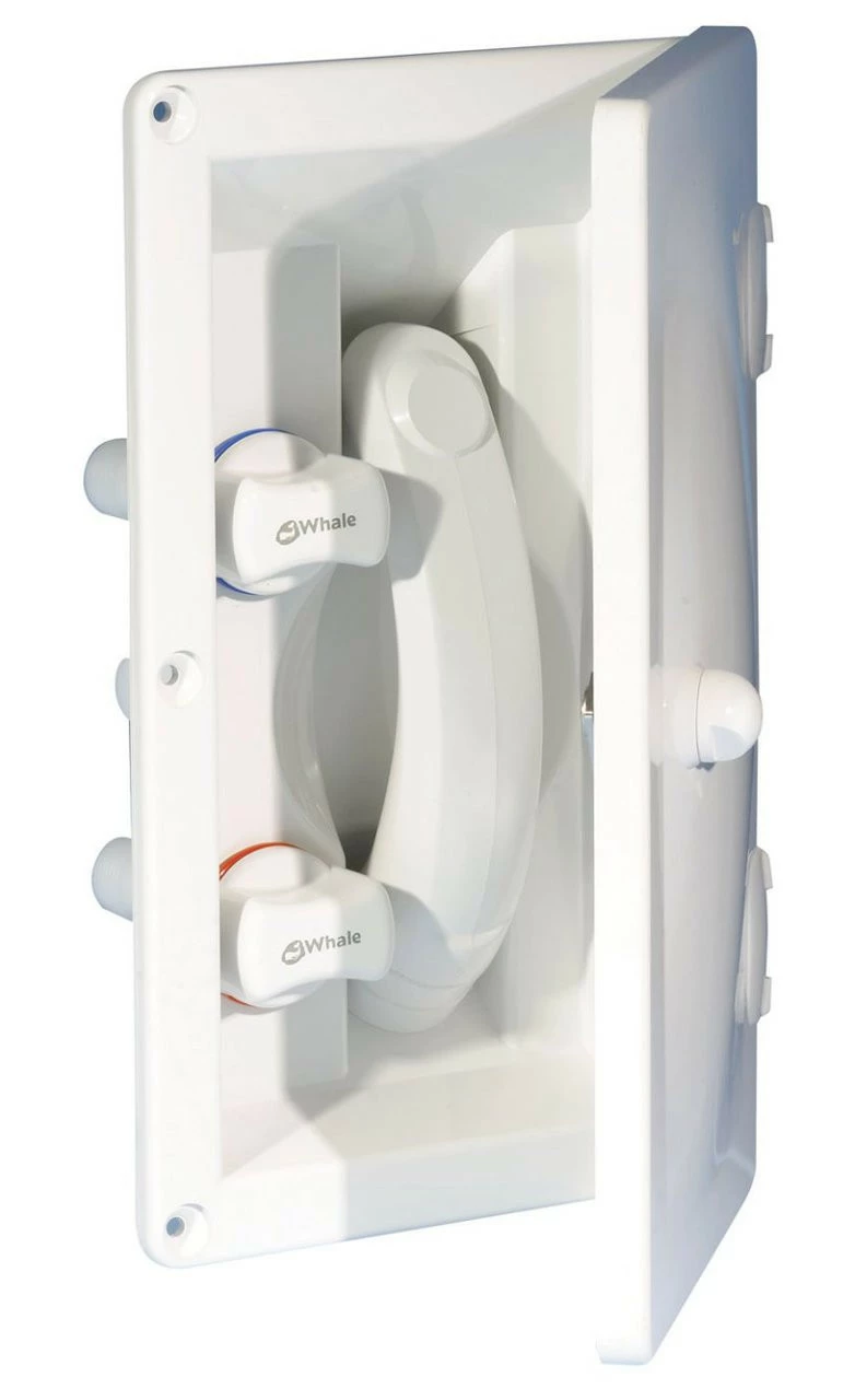 Whale Swim And Rinse External Hot And Cold Mixer Shower With Lockable Door