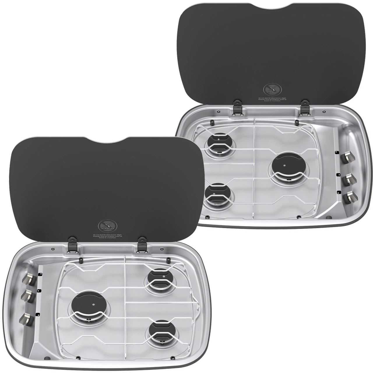 Thetford Spinflo Argent Caravan 3 Burner Hob With Glass Lid