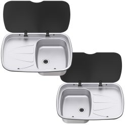 Spinflo Argent Caravan Sink & Drainer With Seal & Siphon