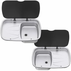 Spinflo Argent Caravan Sink & Drainer With Seal & Siphon