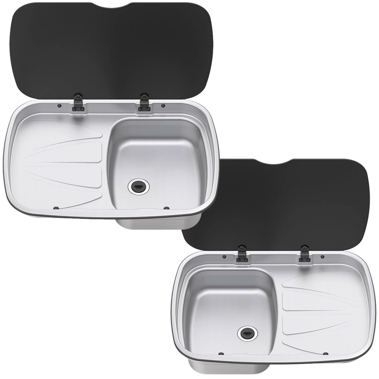 Spinflo Argent Caravan Sink & Drainer With Seal & Siphon