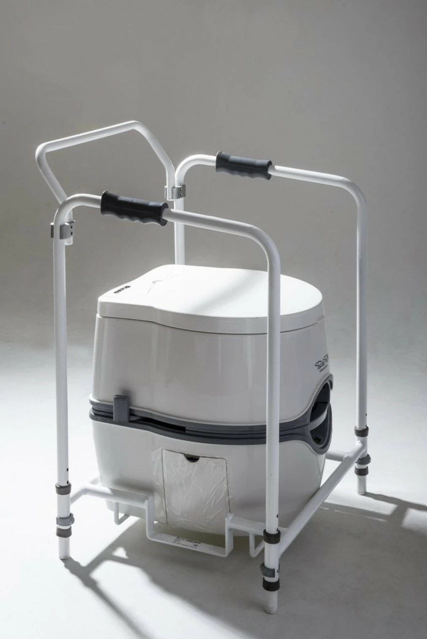 JLS Excellence Electric & Manual Flush Portable Toilet With Folding Mobility Frame - Image 3