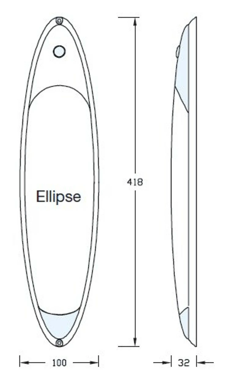 Lumo LED42 Satin Ellipse Oval 12v LED Caravan Light - Image 2