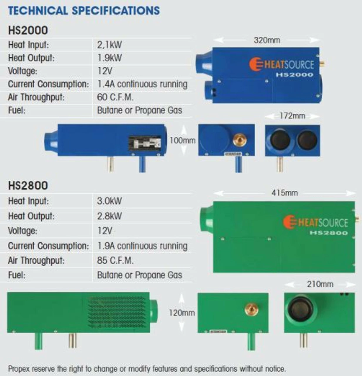 Propex Heatsource HS2000 12v LPG Gas Blown Air Heater - Image 6