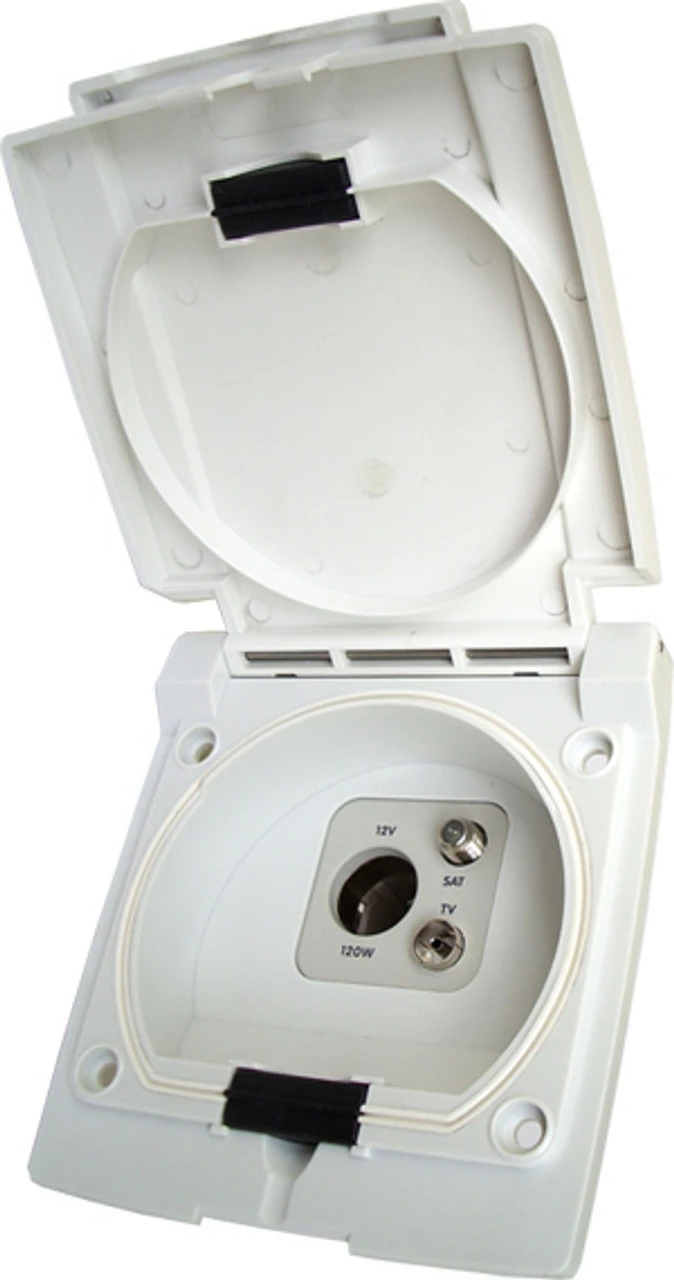 Bullfinch Satellite, TV & 12v Outlet Point - White