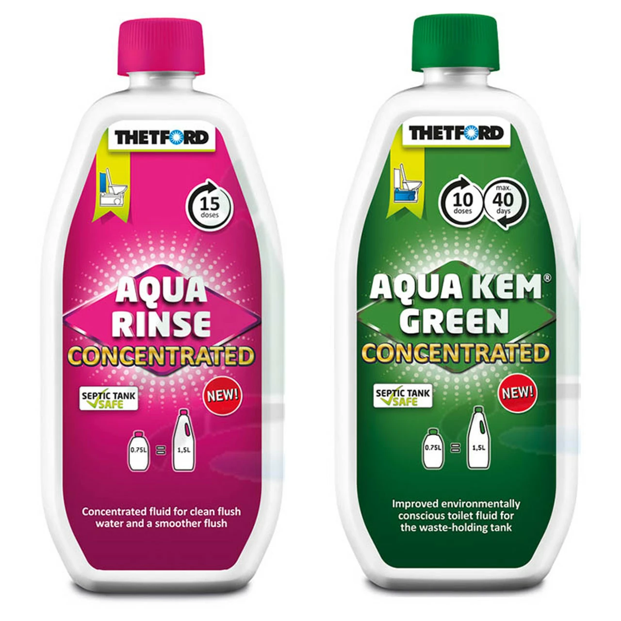 Thetford Aqua Kem Porta Potti Pink & Green Eco Friendly Concentrate Chemical Duo Pack - Image 2