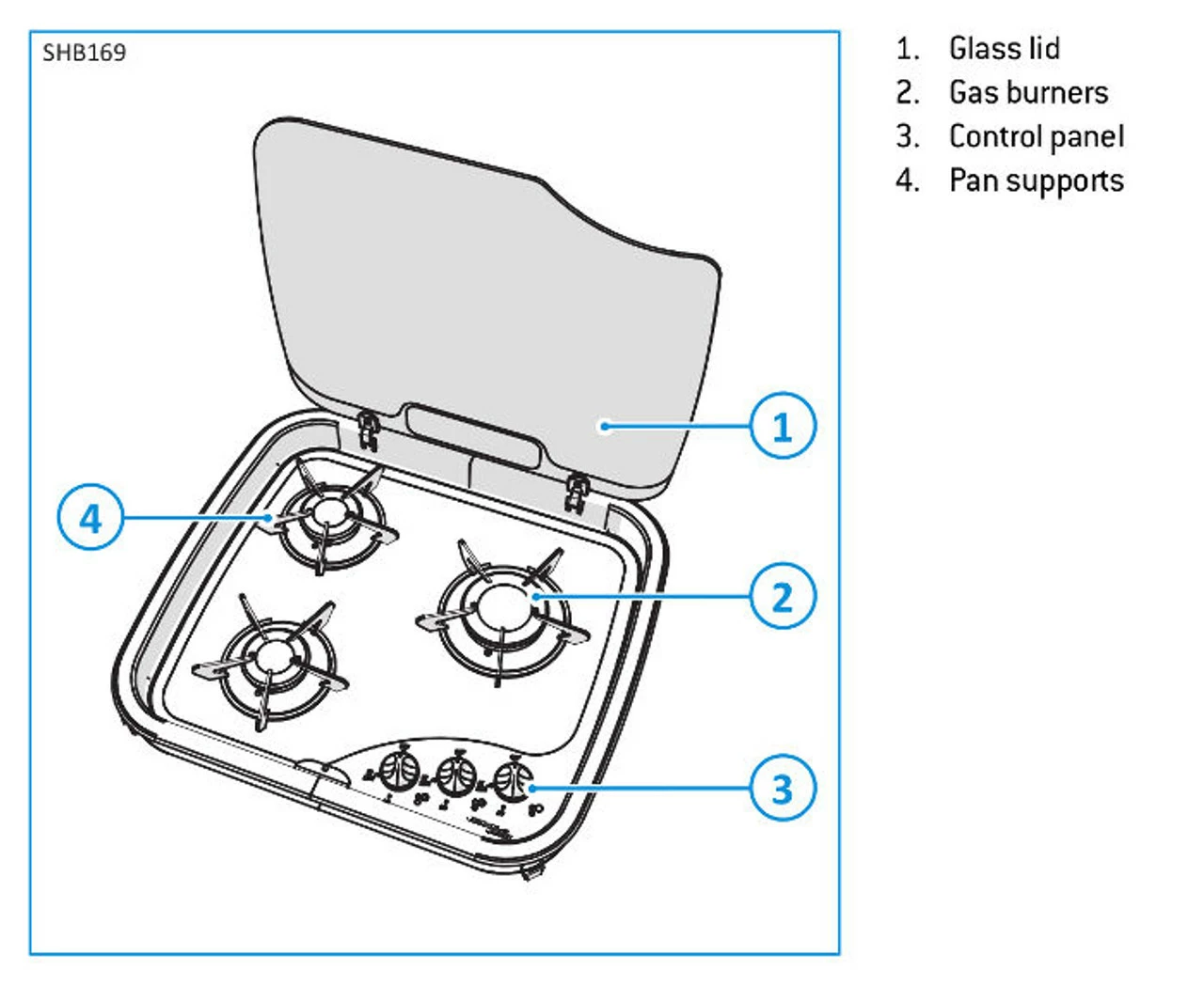 Thetford Spinflo Topline Series 169 Caravan Hob - Image 2
