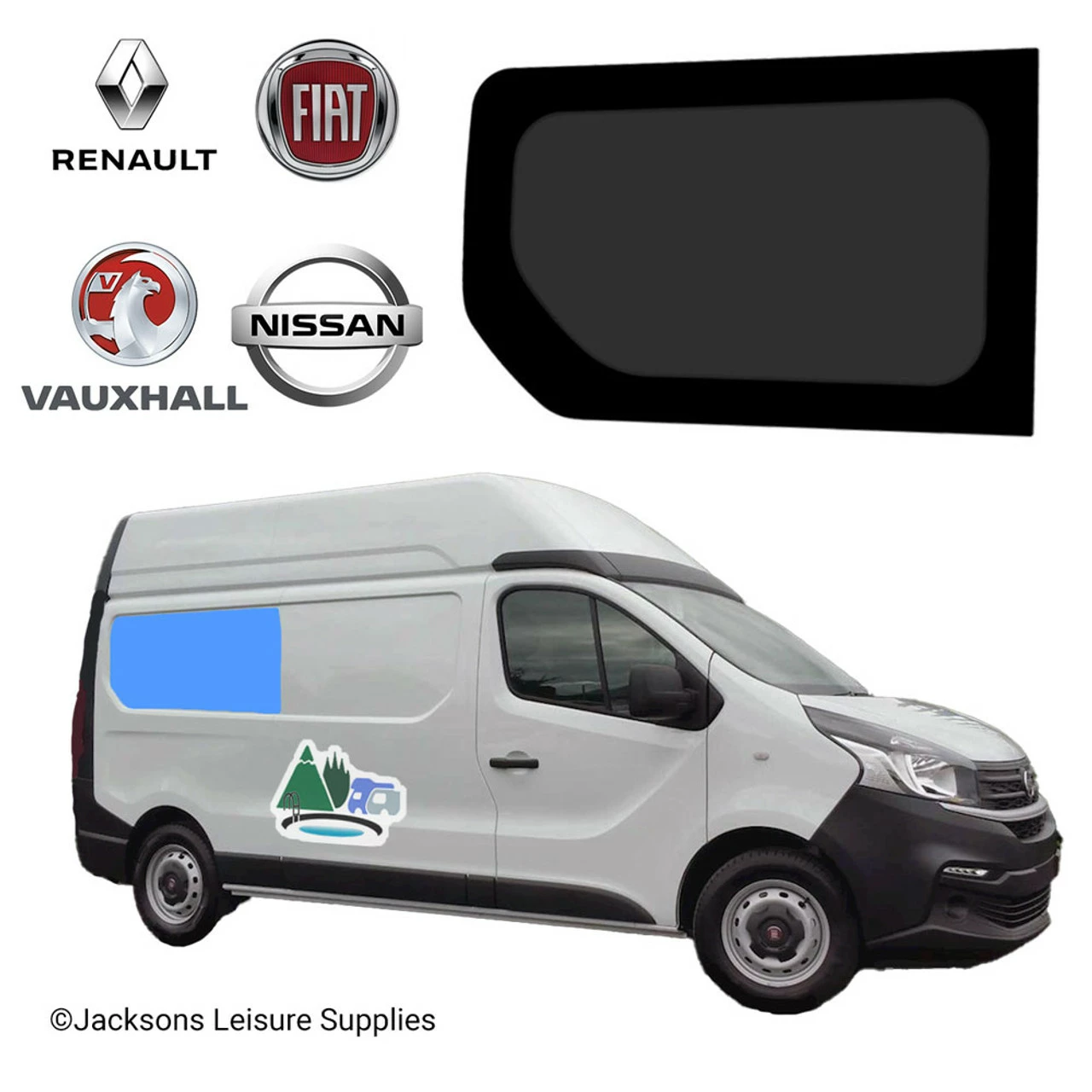 JLS Renault Trafic Vauxhall Vivaro LWB Glass Campervan Window - UK Driver Side Rear
