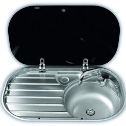 Dometic-Smev VA8306R Caravan Motorhome Sink With Glass Lid