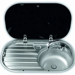 Dometic-Smev VA8306R Caravan Motorhome Sink With Glass Lid