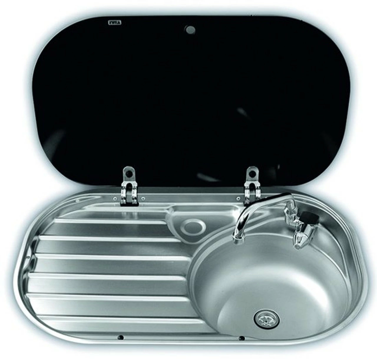 Dometic-Smev VA8306R Caravan Motorhome Sink With Glass Lid